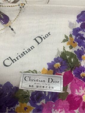 Dior Floral Handkerchief in Red, Purple, Pink and White